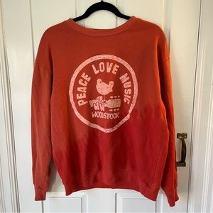 Red/Orange Tye-Dye Woodstock Pullover